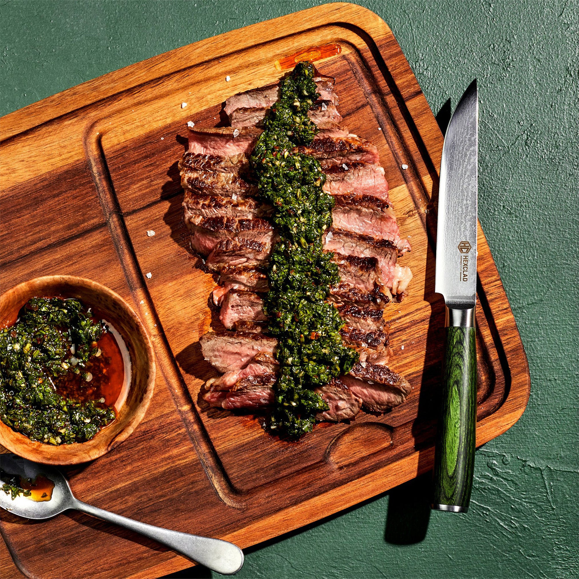 Steak Knife & Bistecca Plate Set, 8-pc (Green) - Image 4